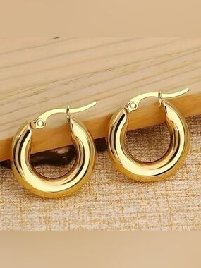 Gold Hoop Earrings - stainless steel